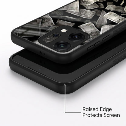 Oppo Reno 14 5G Premium Acrylic Shockproof Glass Back Case (Money Magnet)