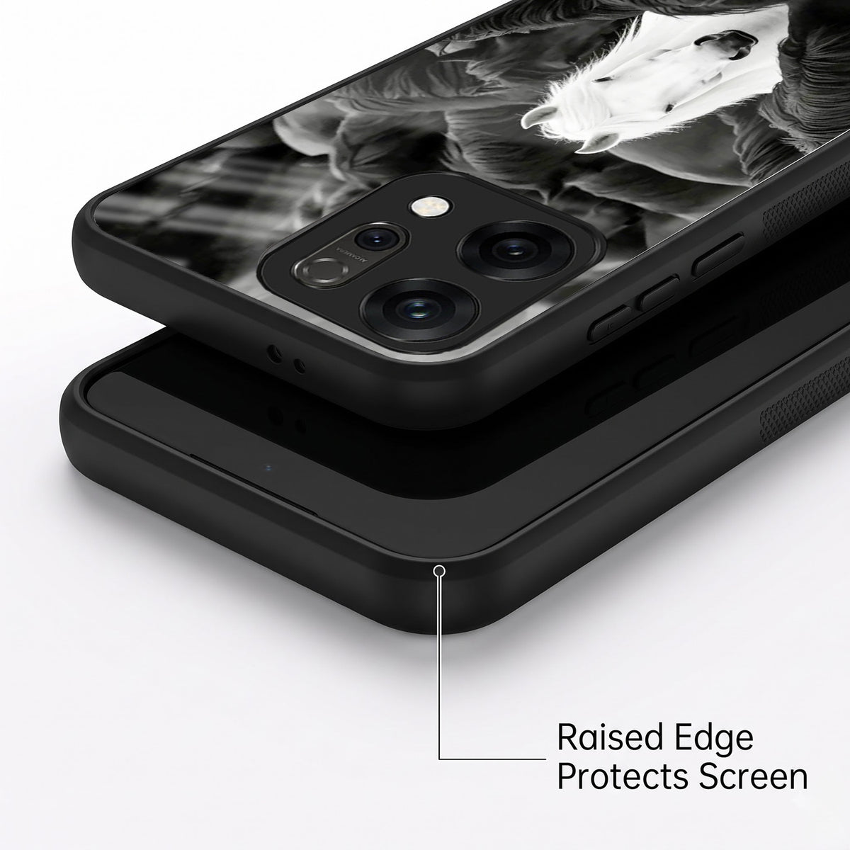 Oppo Reno 14 5G Premium Acrylic Shockproof Glass Back Case (Mystic Stallion)