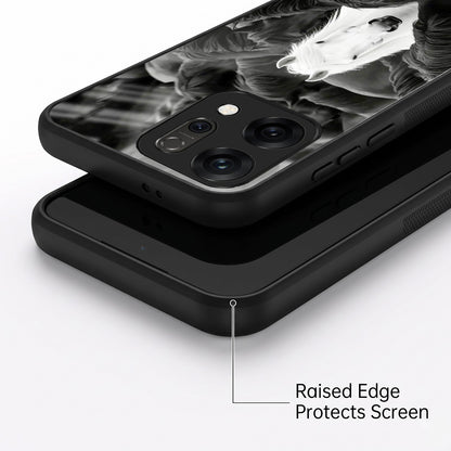 Oppo Reno 14 5G Premium Acrylic Shockproof Glass Back Case (Mystic Stallion)