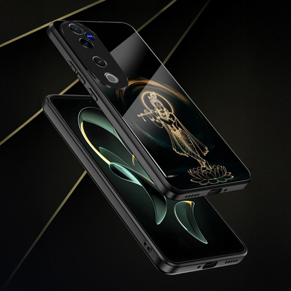 Vivo V40 Pro 5G Premium Acrylic Shockproof Glass Back Case (Krishna Flute)