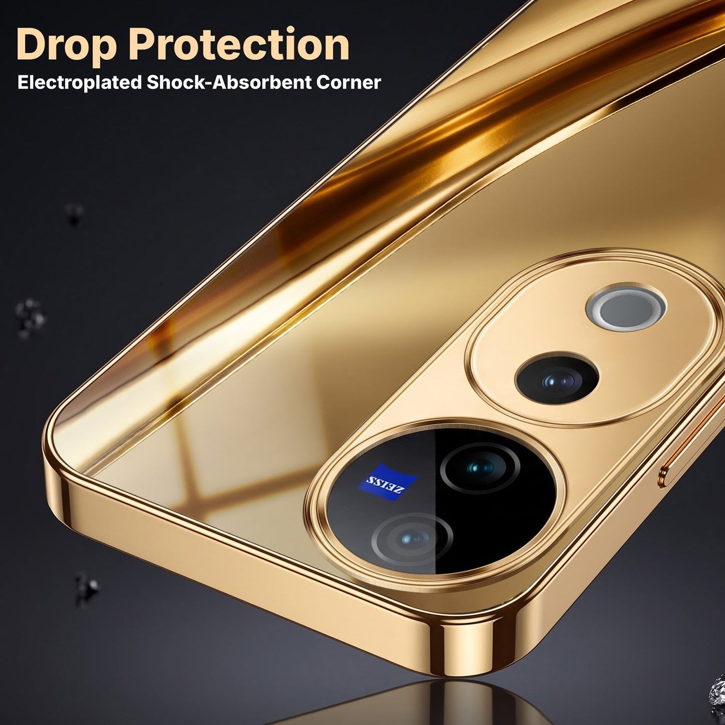 Vivo V40 Pro 5G Luxury Infinity Energy Gold Electroplated Glass Phone Case