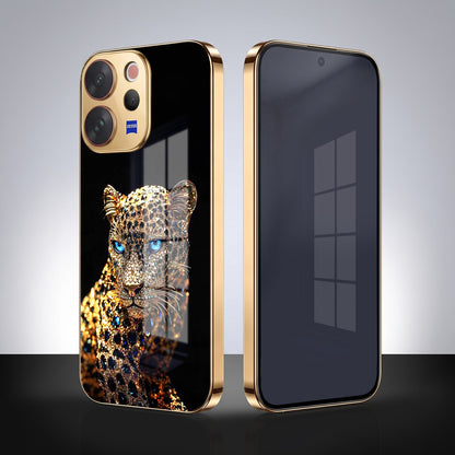 Vivo V70 5G Panther Gold Electroplated Glass Phone Back Case
