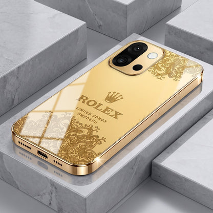 OnePlus 13s 5G Rolex Crown Gold Electroplated Glass Phone Back Case