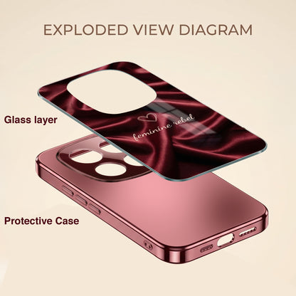 Redmi Note 15 Pro Plus 5G Feminine Rebel Burgundy Electroplated Glass Back Case