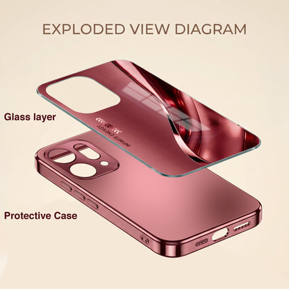 Oppo Reno 14 5G Infinity Energy Burgundy Electroplated Glass Back Case