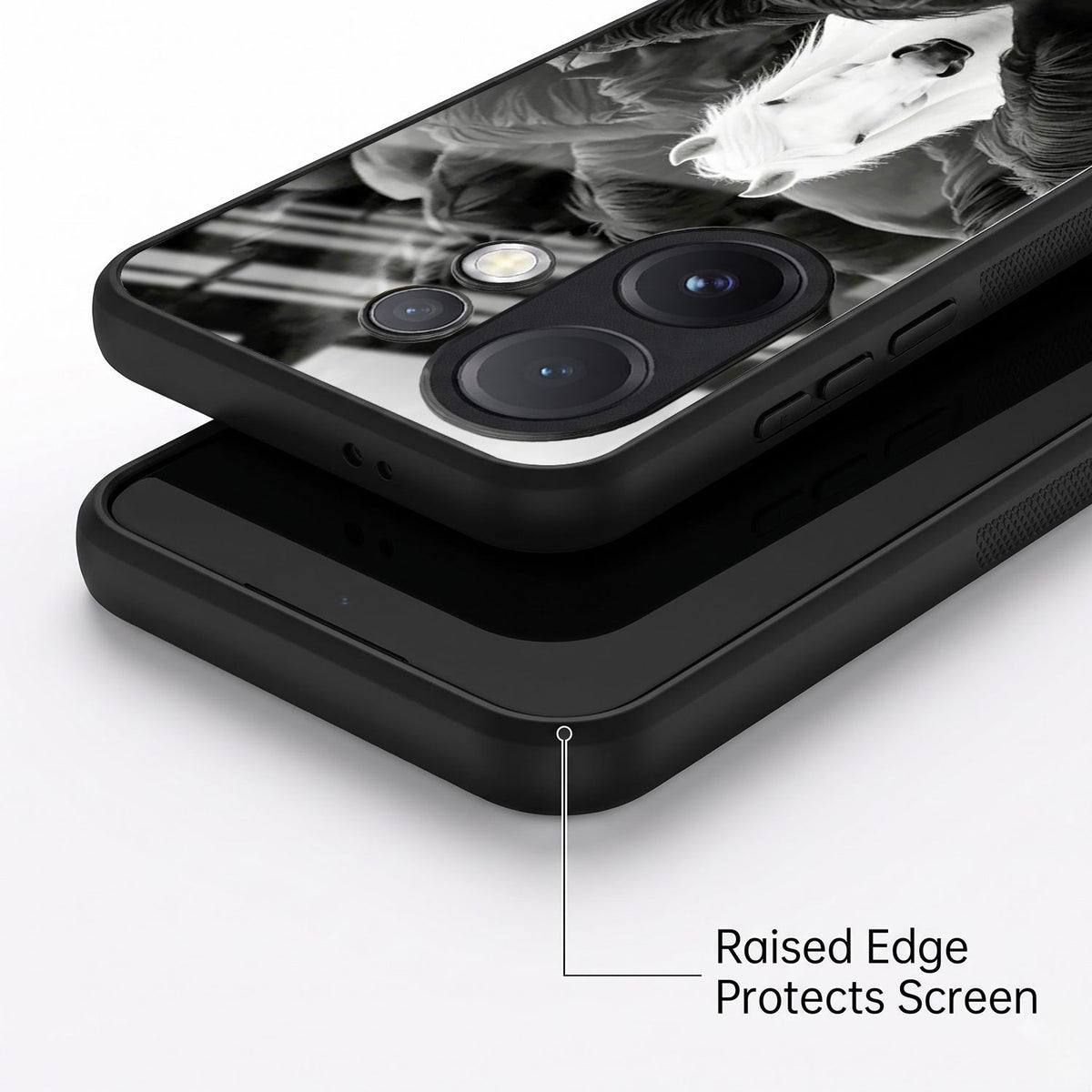 Vivo V60 5G Premium Acrylic Shockproof Glass Back Case (Mystic Stallion)