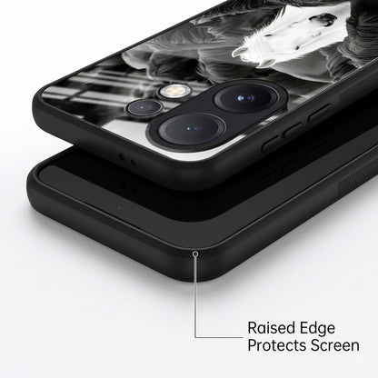 Vivo V60 5G Premium Acrylic Shockproof Glass Back Case (Mystic Stallion)