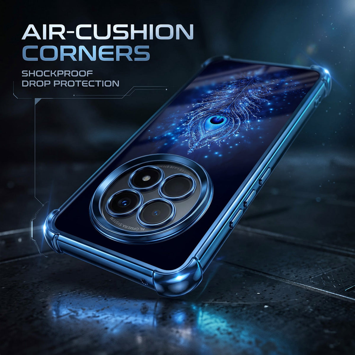 Oppo F29 5G Premium Peacock Feather Airbags Printed Back Case