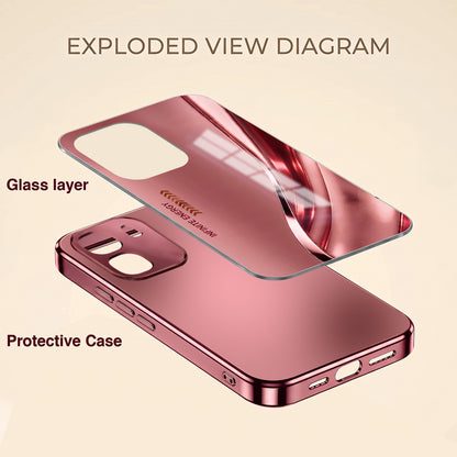 Oppo K14 5G Luxury Infinity Energy Pink Electroplated Glass Phone Back Case