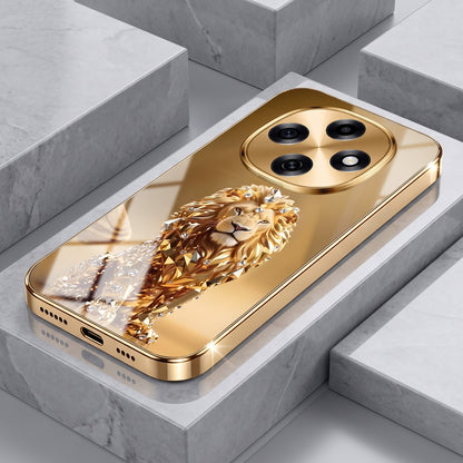 OPPO F31 Pro 5G Luxury Lion Gold Electroplated Glass Phone Back Case