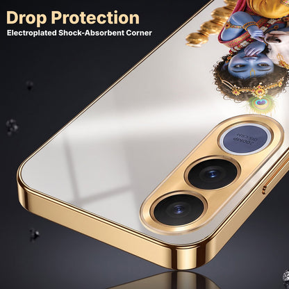 Vivo V70 FE 5G Bal Krishna Blessings Gold Electroplated Glass Phone Back Case