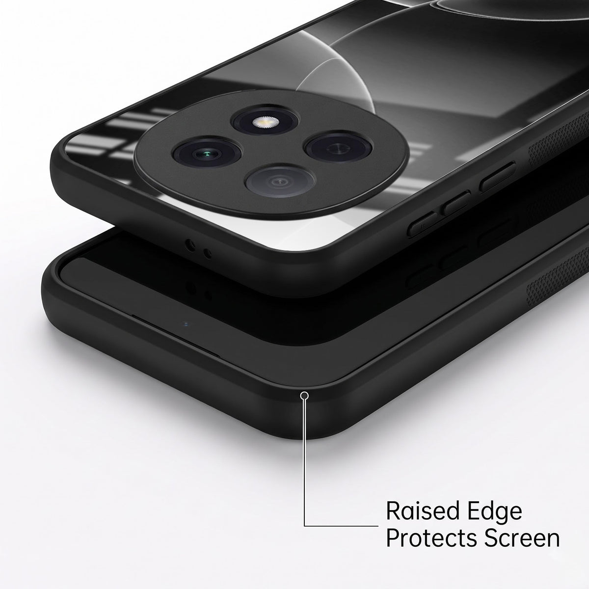 Oppo F29 Pro 5G Premium Acrylic Shockproof Glass Back Case (Black Wave)