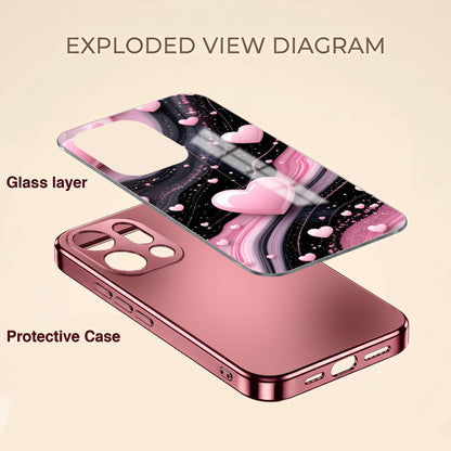 Oppo Find X9 5G Love Sparkle Pink Electroplated Glass Phone Back Case
