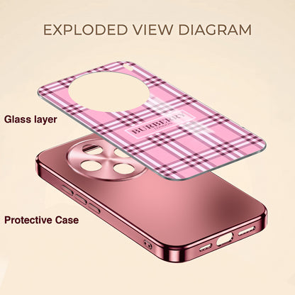 Vivo X200T 5G Burberry Classic Pink Electroplated Glass Phone Back Case