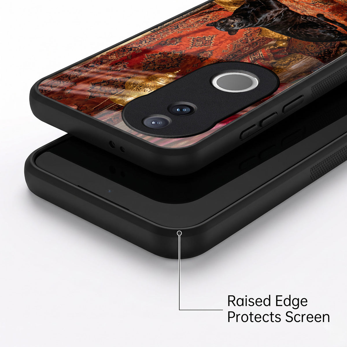 Vivo V50 5G Royal Black Panther Acrylic Glass Back Case