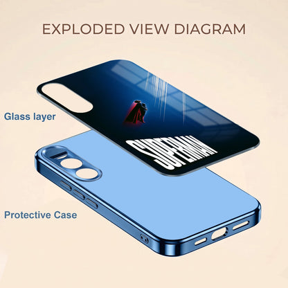 Vivo V70 FE 5G Superman Blue Electroplated Glass Phone Back Case