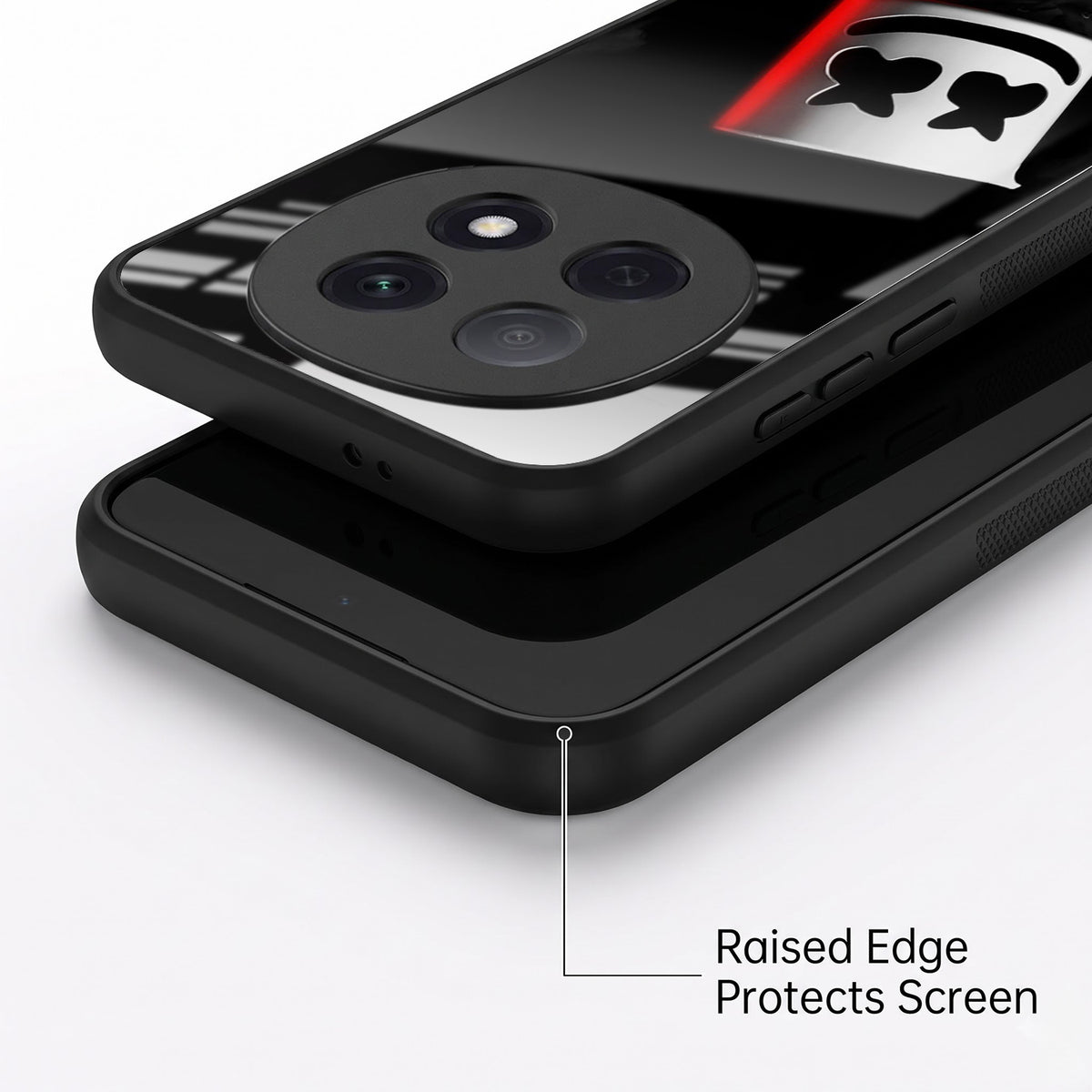 Oppo F29 Pro 5G Premium Acrylic Shockproof Glass Back Case (Mask Dark)