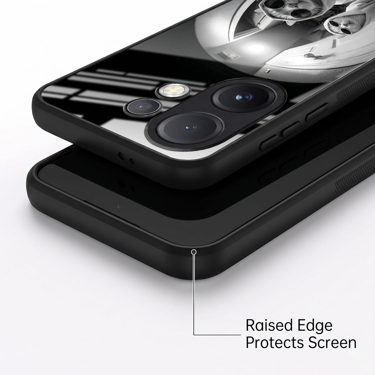 Vivo V60 5G Premium Acrylic Shockproof Glass Back Case (Purrfect Duo)
