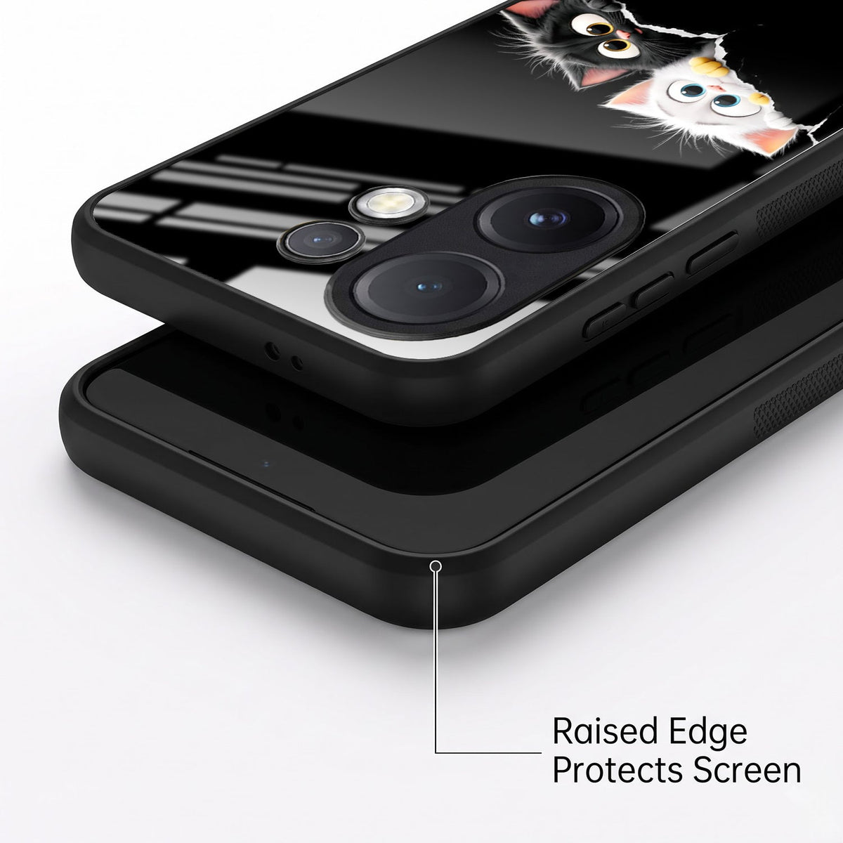Vivo V60 5G Premium Acrylic Shockproof Glass Back Case (Cute Paws)