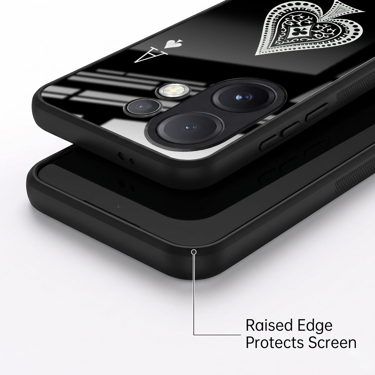 Vivo V60 5G Premium Acrylic Shockproof Glass Back Case (Black Ace)