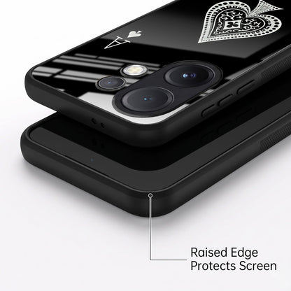 Vivo V60 5G Premium Acrylic Shockproof Glass Back Case (Black Ace)