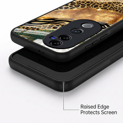 Vivo V40 Pro 5G Golden Leopard Acrylic Glass Back Case
