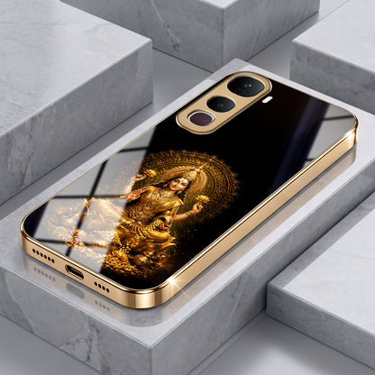 Vivo Y400 Pro 5G Golden Maa Lakshmi Gold Electroplated Glass Phone Back Case