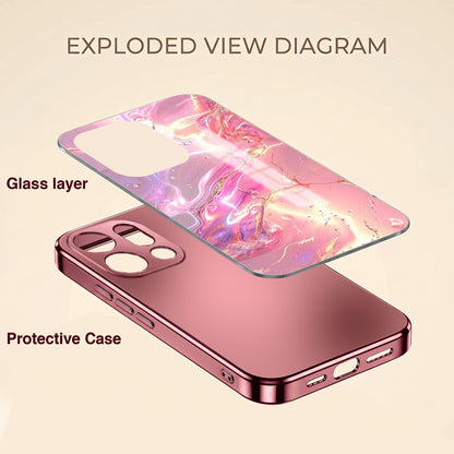 Oppo Find X9 5G Pearl Aurora Pink Electroplated Glass Phone Back Case