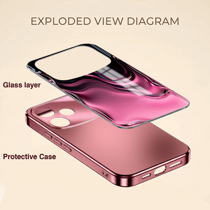 Oppo F33 Pro 5G Liquid Wave Pink Electroplated Glass Phone Back Case