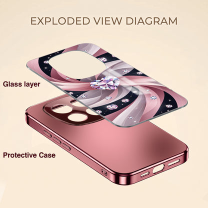 Redmi Note 15 Pro+ 5G Diamond Glam Pink Electroplated Glass Phone Back Case