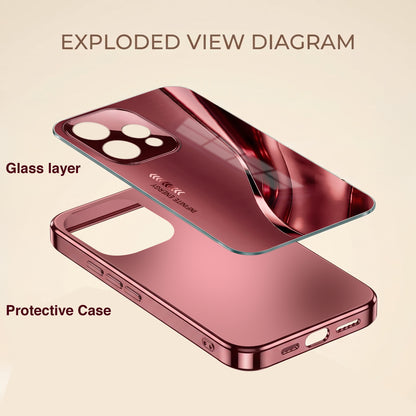 Oppo Reno 15 5G Infinity Energy Burgundy Electroplated Glass Back Case