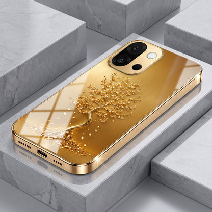 OnePlus 13s 5G Golden Tree Gold Electroplated Glass Phone Back Case
