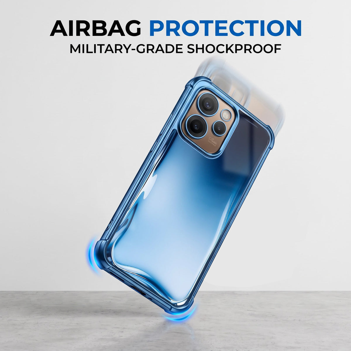 Oppo Reno 15 Pro Mini 5G Premium Crystal Blue Airbags Printed Back Case