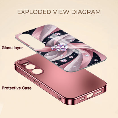 Vivo V70 FE 5G Diamond Glam Pink Electroplated Glass Phone Back Case