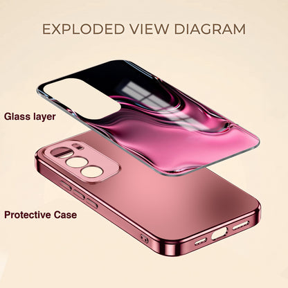 Oppo Reno 12 Pro 5G Liquid Wave Pink Electroplated Glass Phone Back Case
