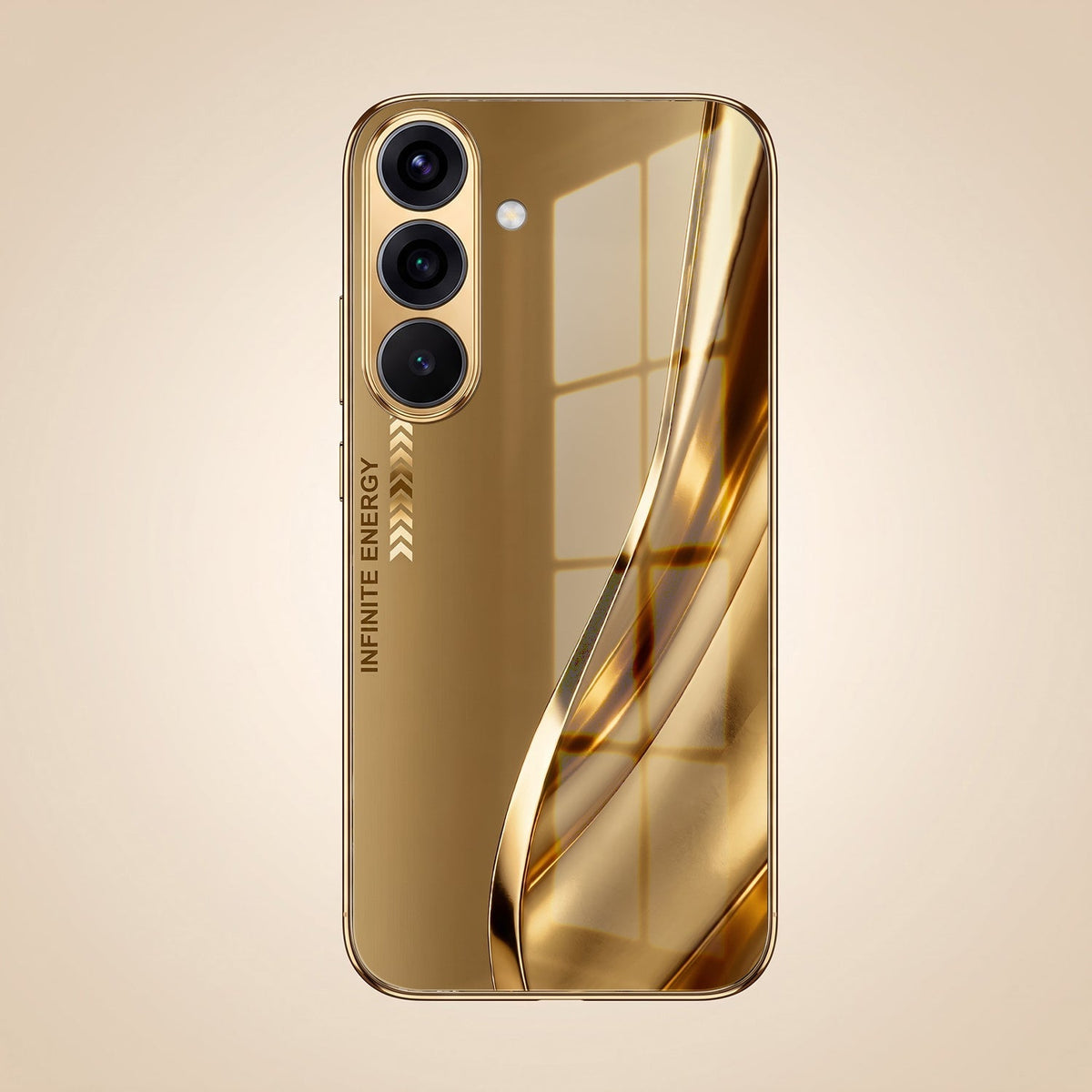 Samsung Galaxy A36 5G Luxury Infinity Energy Gold Electroplated Glass Phone Case