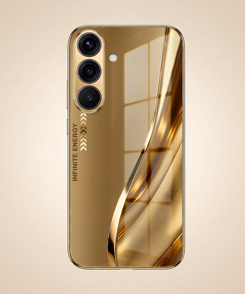 Samsung Galaxy A36 5G Luxury Infinity Energy Gold Electroplated Glass Phone Case