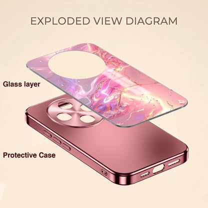 Vivo T4 5G Pearl Aurora Pink Electroplated Glass Phone Back Case