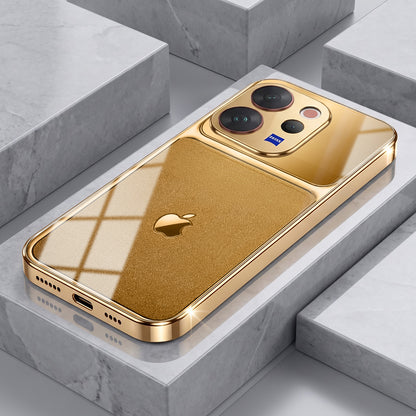Vivo V70 5G Royal Touch Apple Gold Electroplated Glass Phone Back Case