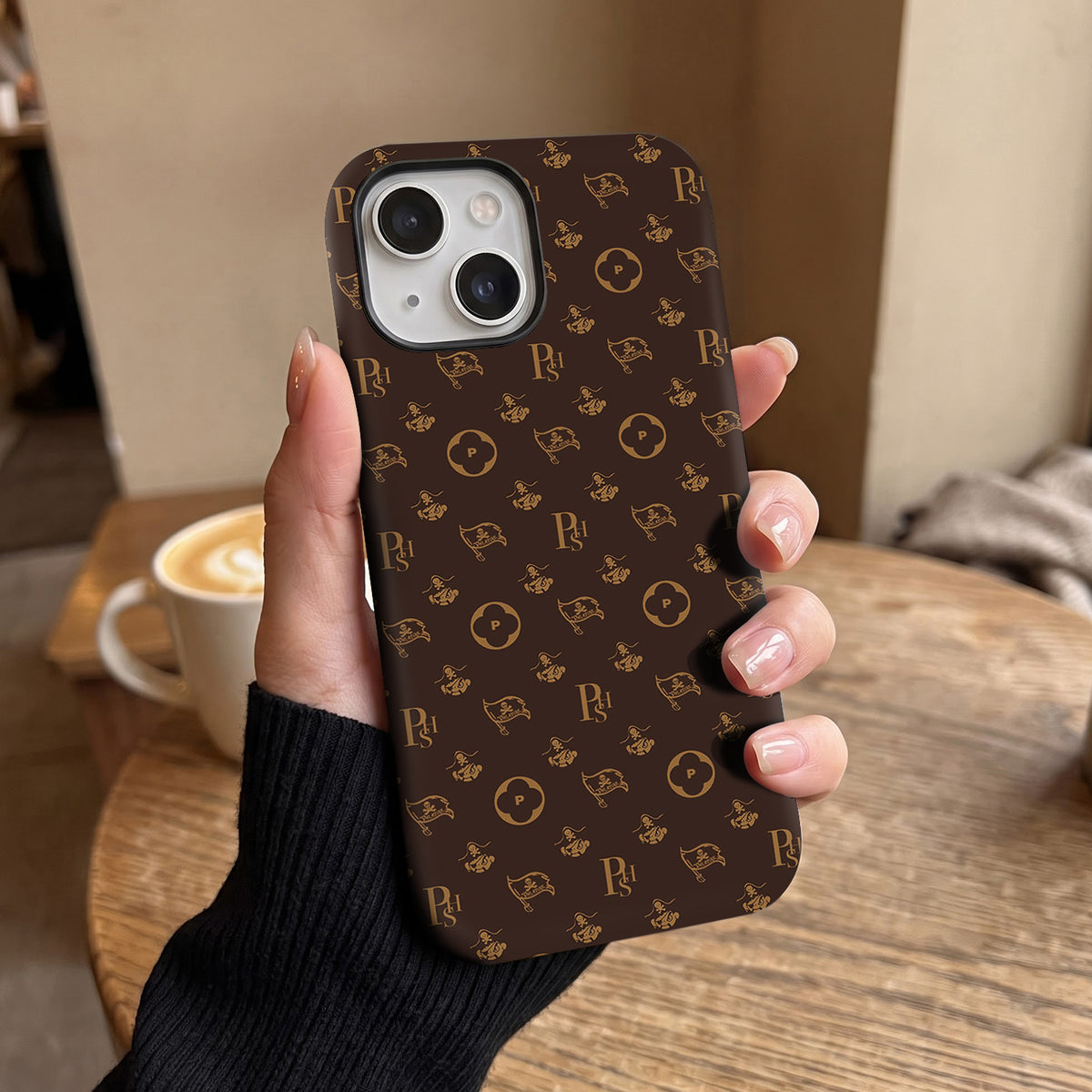 iPhone 15 5G Luxury Monogram Brown Protective Case