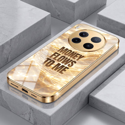 Vivo X300 Pro 5G Money Flows To Me Gold Electroplated Glass Phone Back Case