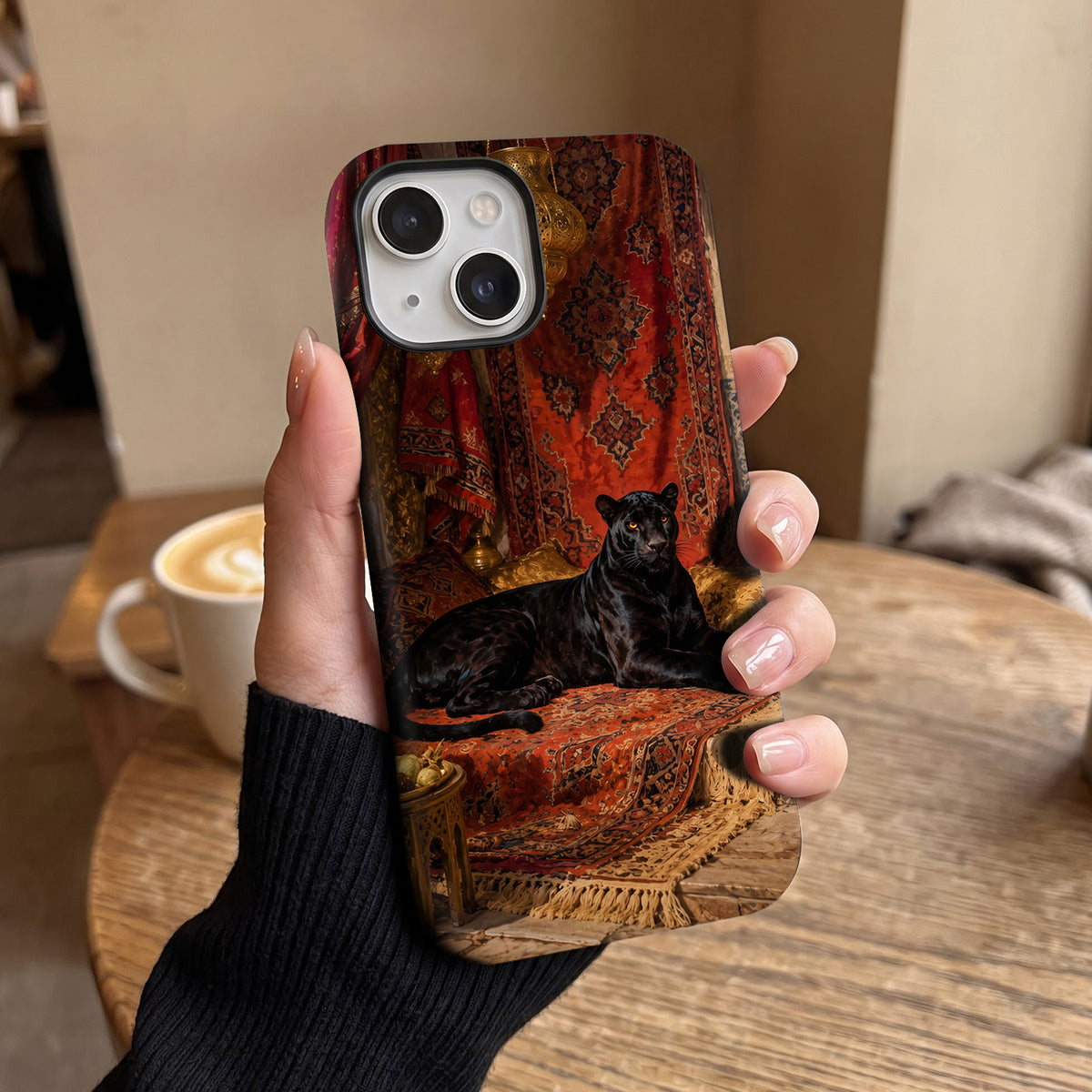 iPhone 15 5G Royal Black Panther Protective Case