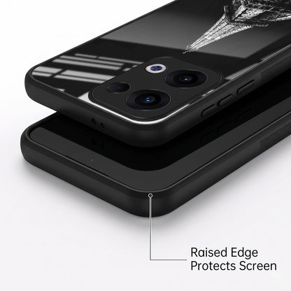 Oppo Reno 13 5G Premium Acrylic Shockproof Glass Back Case (Eiffel Tower)
