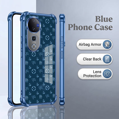 Vivo V40 Pro 5G Luxury Monogram Blue Airbags Printed Back Case