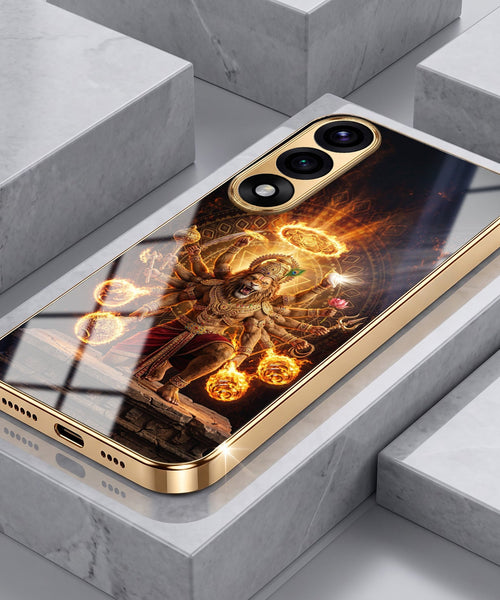 Oneplus Nord 5 5G Lord Narasimha Gold Electroplated Glass Phone Back Case