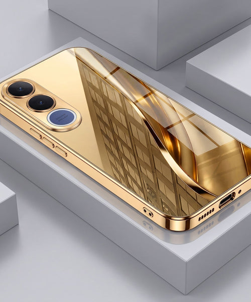 Vivo V70 FE 5G Luxury Infinity Energy Gold Electroplated Glass Phone Case