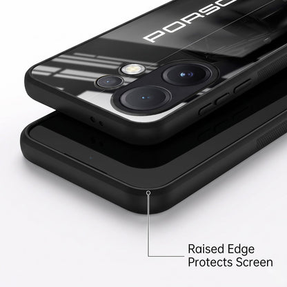 Vivo V60 5G Premium Acrylic Shockproof Glass Back Case (Black Porsche)