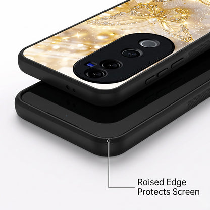 Vivo V40 Pro 5G Golden Butterfly Acrylic Glass Back Case
