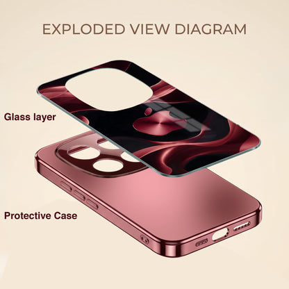 Redmi Note 15 Pro Plus 5G Wave Apple Burgundy Electroplated Glass Back Case