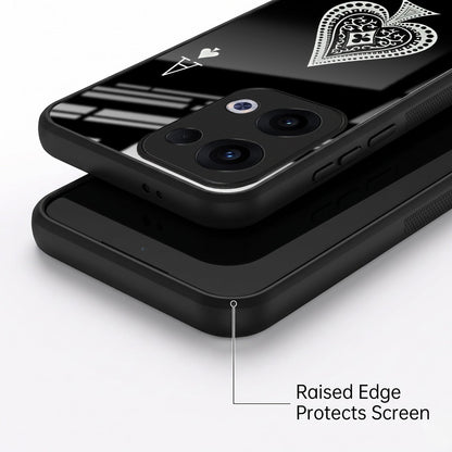 Oppo Reno 13 5G Premium Acrylic Shockproof Glass Back Case (Black Ace)